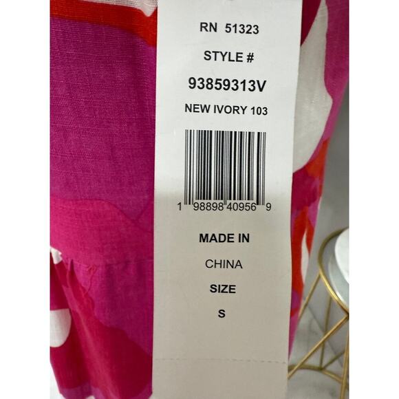 NWT MSK Sleeveless Maxi Dress S Pink Red Floral Tiered Boho Resort Chic - Picture 3 of 6